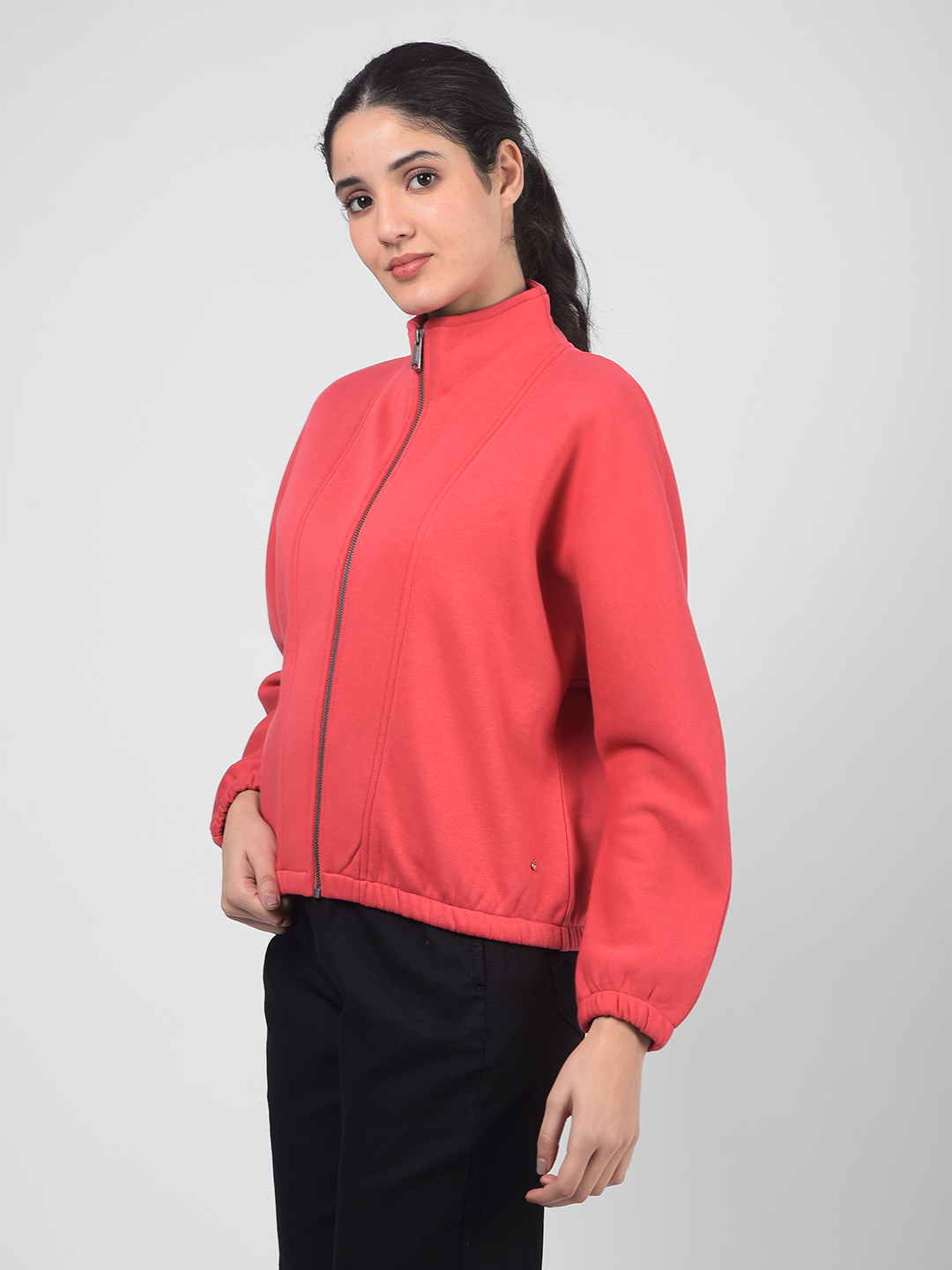 Numero Uno Women Pink Mock Neck Sweatshirts